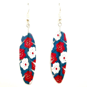 Japanese Washi Feather Earrings