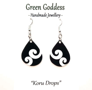 "Koru Drop" Dangle Earrings