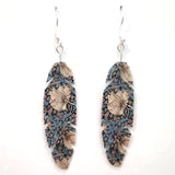 Floral Washi Feather Earrings