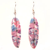 Floral Washi Feather Earrings