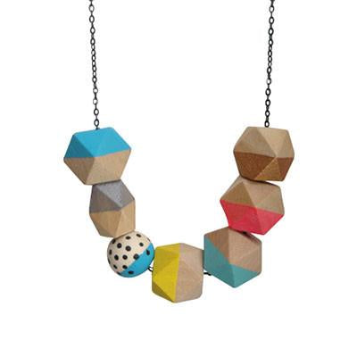 Wooden Geometric Necklace