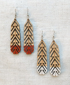 'Huia Feather' Earrings