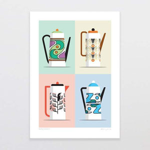 "Retro Teapots" Print