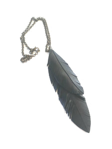 Black Tui Feather Necklace (Upcycled)