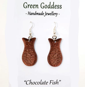 "Chocolate Fish" Dangle Earrings