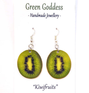 "Kiwifruit" Dangle Earrings
