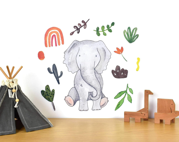 'Elephant in the Jungle' Wall Decal