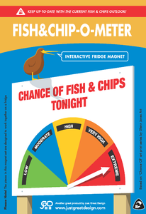 "Fish & Chips 'O' Meter" Magnet