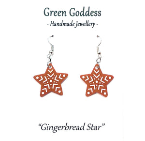 "Gingerbread Star" Dangle Earrings