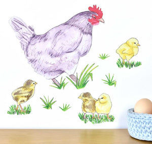 Hen & Chicks Wall Decal