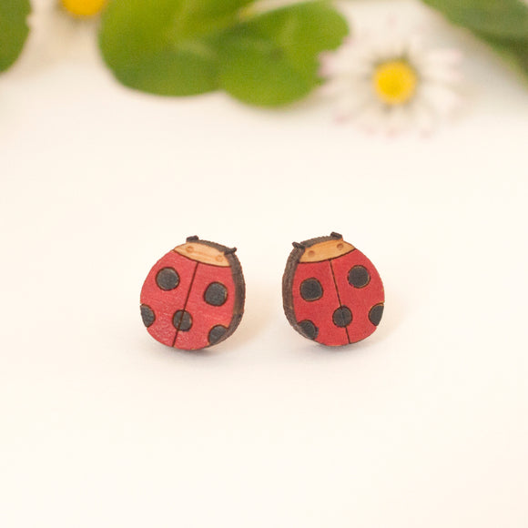 Bamboo Ladybird Earrings