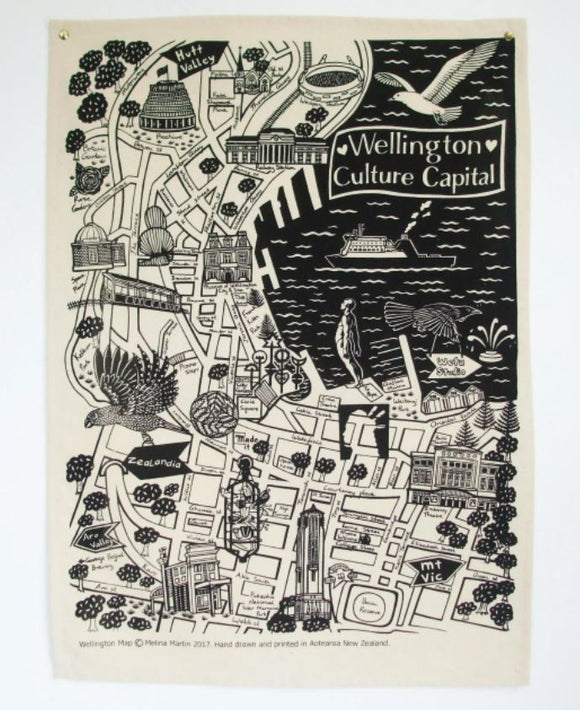 MM Wellington Map Teatowel