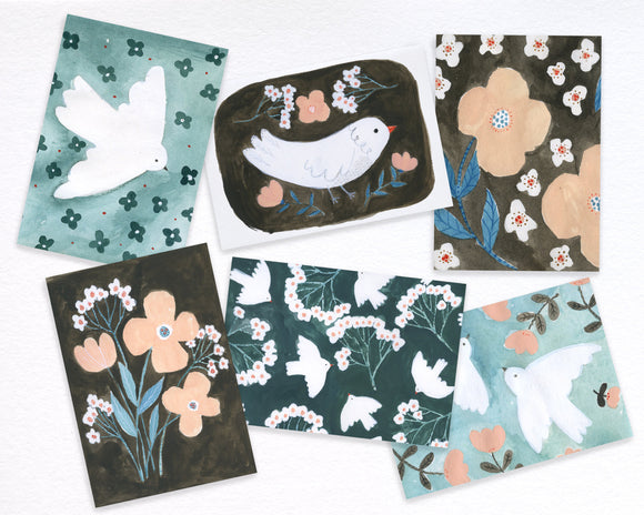Postcard Set - Birds & Florals