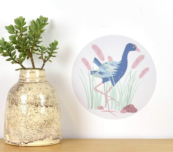 'Pukeko in the Reeds' Dot Wall Decal