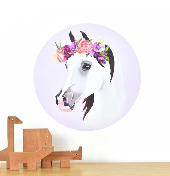 Flower-Crown Horse Decal