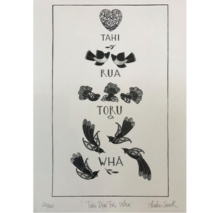 "Tahi Rua Toru Wha" Limited Edition A3 Print