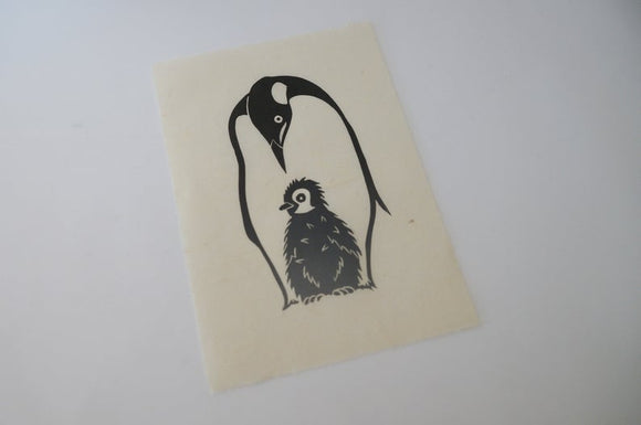 Penguins Linocut Print
