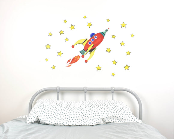 Red Rocket Wall Decal